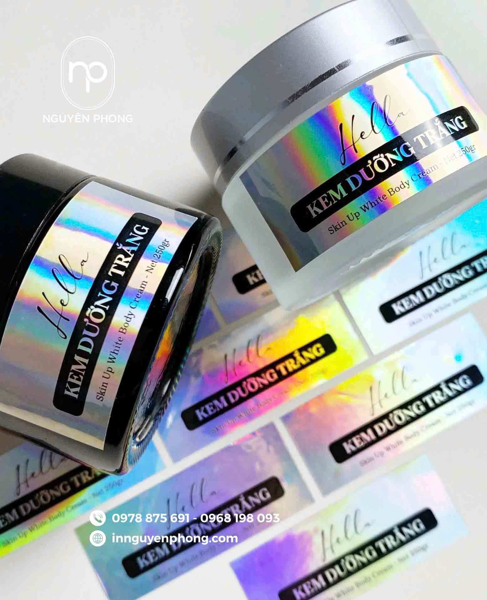 Mẫu tem nhãn dán trên sản phẩm kem dưỡng